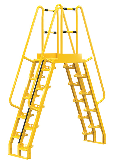 Alternating 10 Step Cross-Over Ladder w/ 68 Degree Step Angle & 20